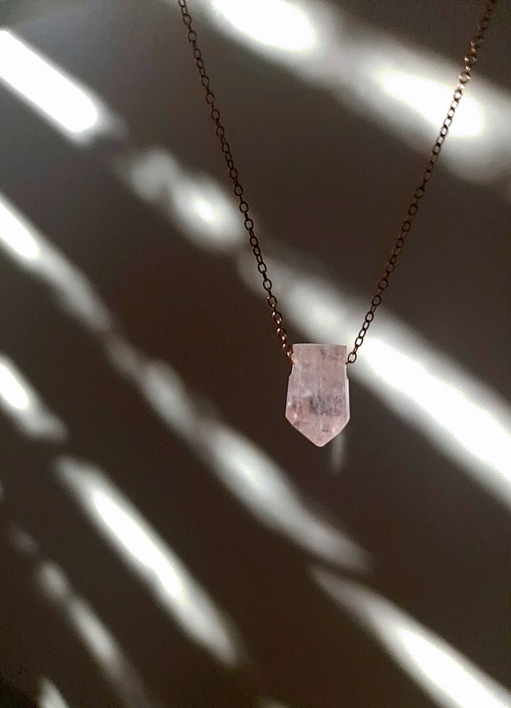 Rose Gold Morganite Necklace