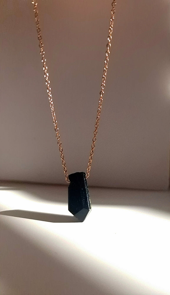 Rose Gold Black Tourmaline Necklace