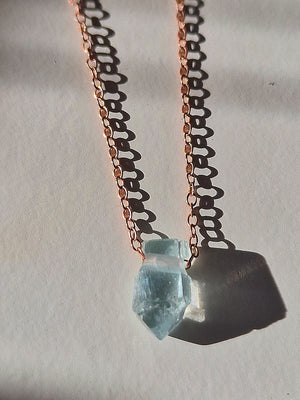 Rose Gold Aquamarine Necklace