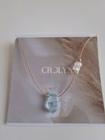 Aquamarine and Moonstone Silk Necklace