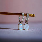 Selene Moonstone & White Topaz Huggies