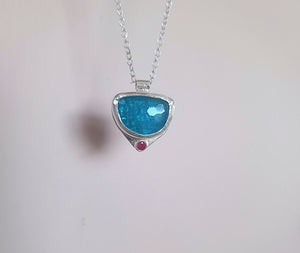 Apatite Talisman - One of a kind with Pink Tourmaline