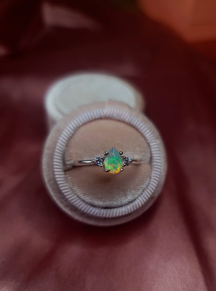 Vow Opal and White Topaz Ring