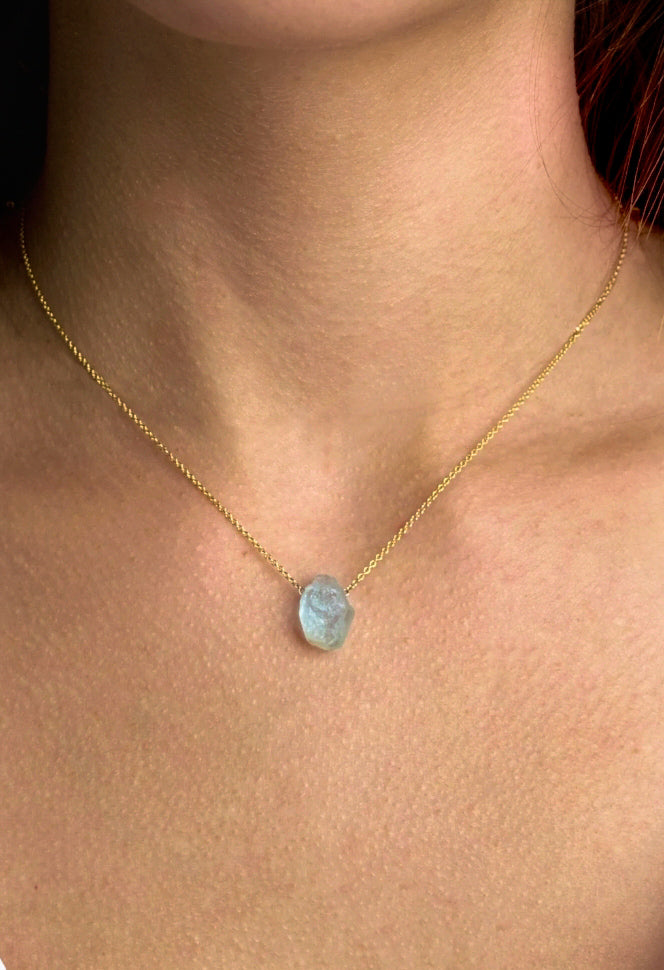 Raw Aquamarine Necklace