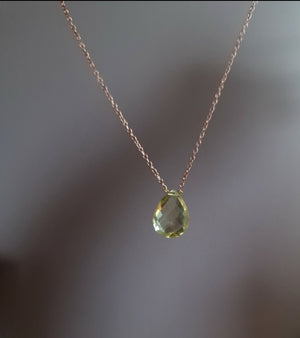 Faceted Lemon Quartz Necklace